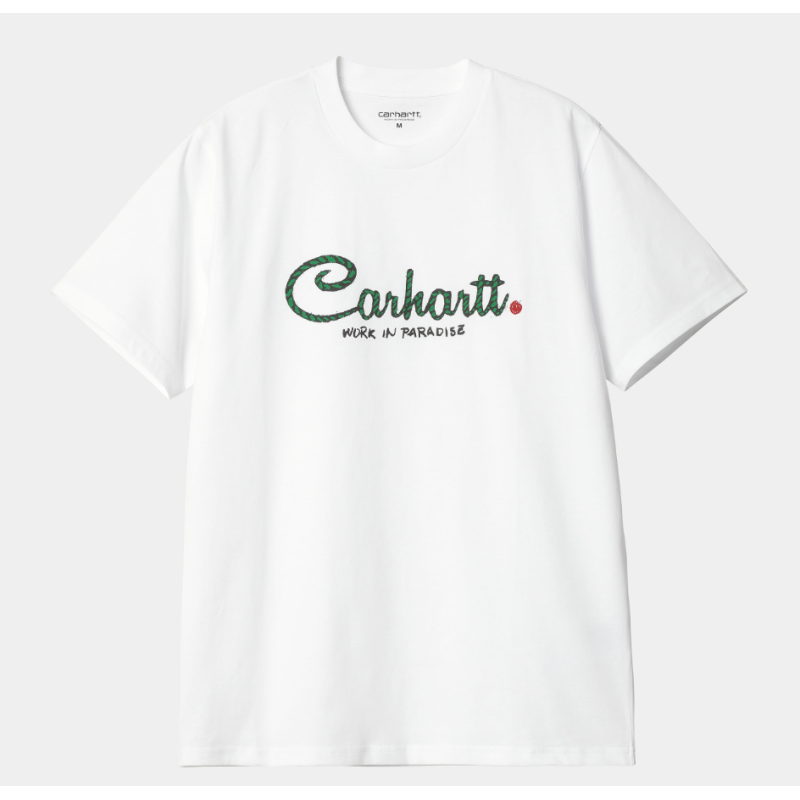 CARHARTT TEE PARADISE SCRIPT - WHITE